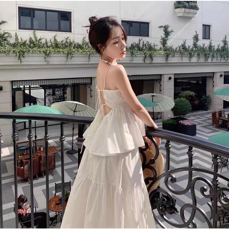 Váy 2 dây trắng