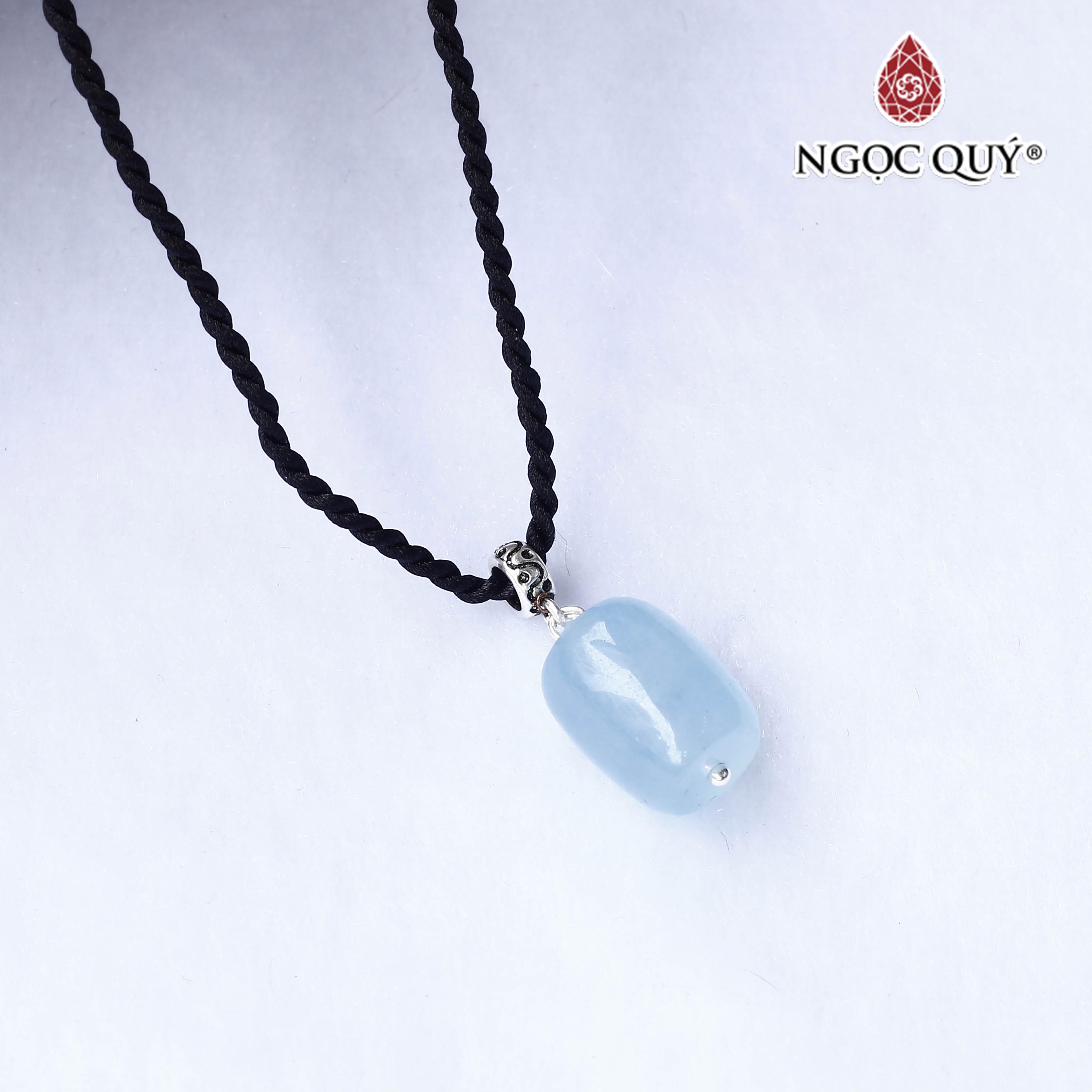 Mặt dây chuyền hình lu thống hải lam ngọc aquamarine hợp mệnh thủy, mệnh mộc - Ngọc Quý Gemstones