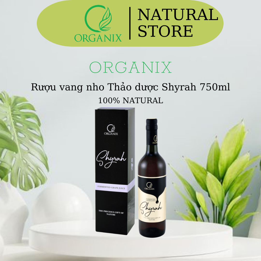 NƯỚC NHO LÊN MEN TỰ NHIỆN SHYRAH CHAI THUỶ TINH 750ml