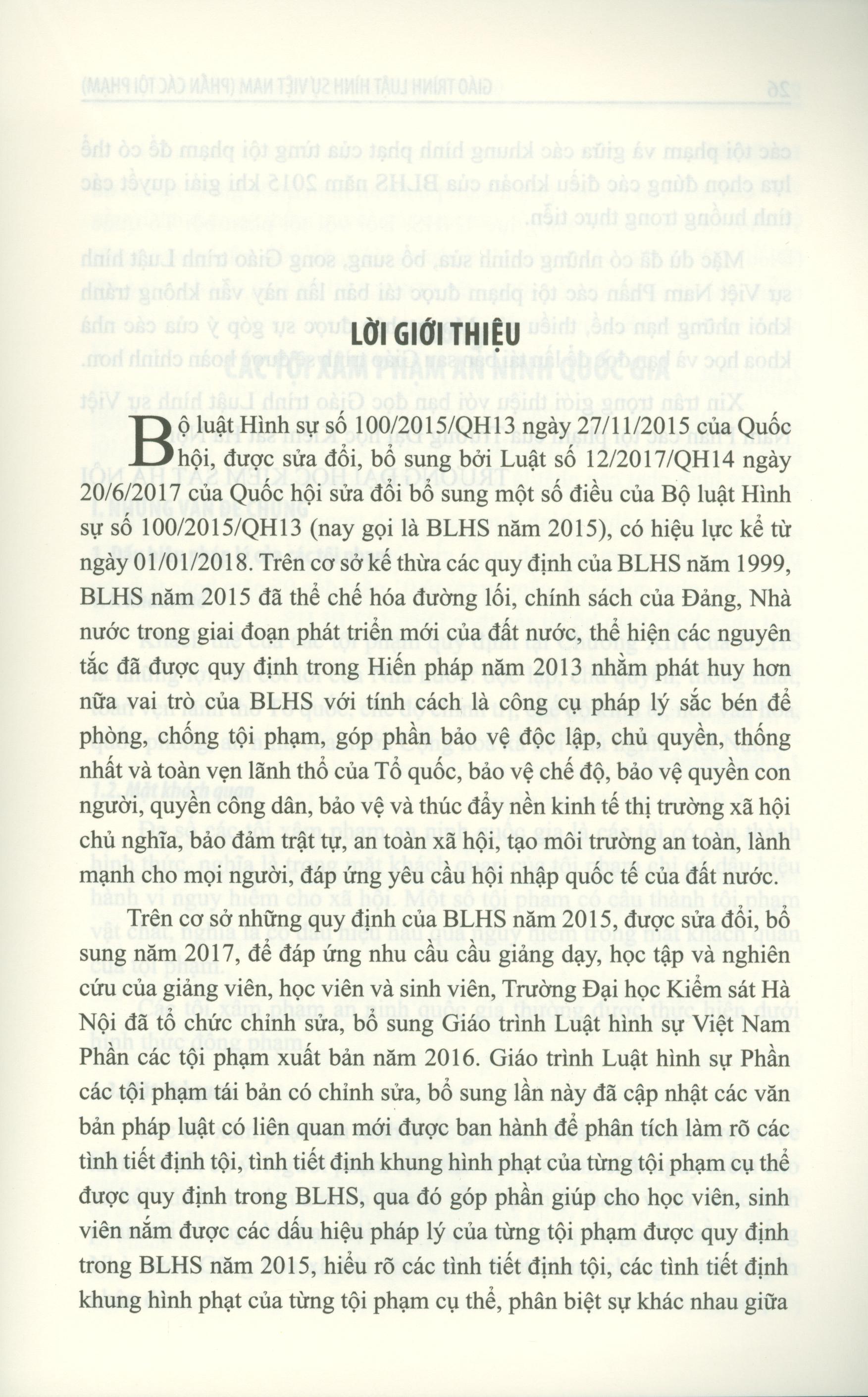 Giáo Trình Luật Hình Sự Việt Nam (Phần Tội Phạm) - Tập 1