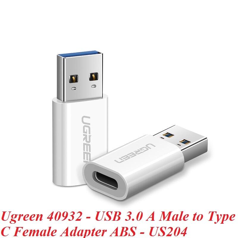 Ugreen UG40932US204TK Màu Trắng Đầu chuyển đổi USB 3.0 dương sang TYPE C 3.1 âm - HÀNG CHÍNH HÃNG