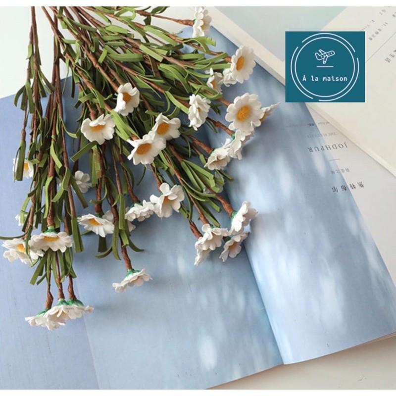 Cành hoa cúc nhí 8 nhánh hoa xinh xắn đáng yêu, hoa decor trang trí chụp hình