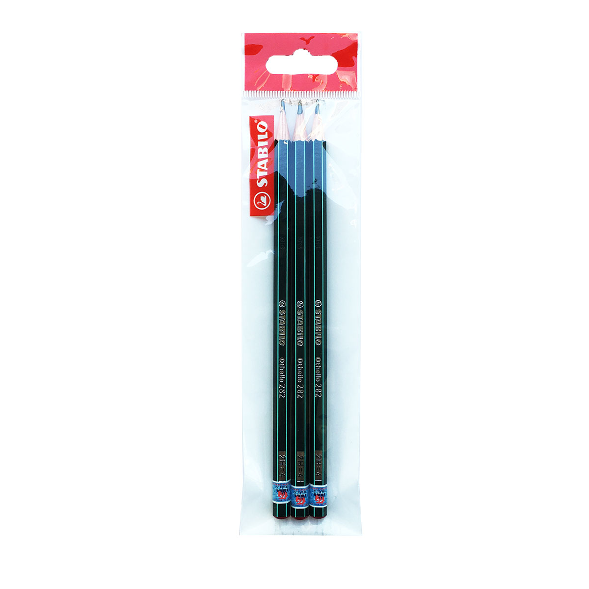 Combo bút chì gỗ phác thảo STABILO Othello 282 thân sọc trắng xanh