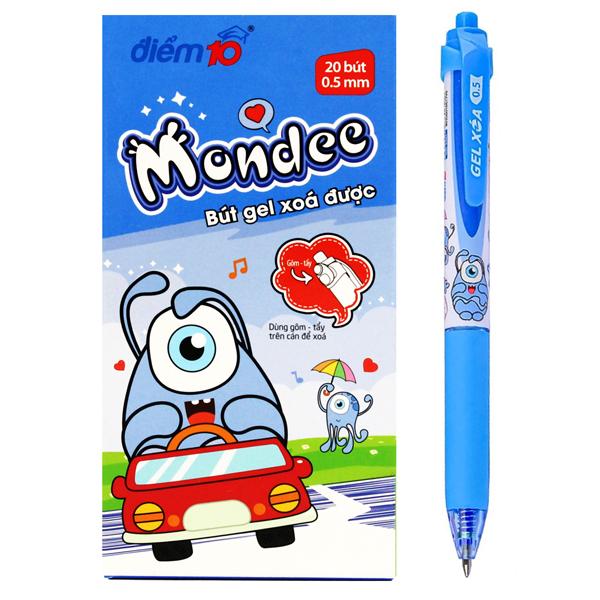 Hộp 20 Bút Gel Xóa Được Mondee 0.5 mm - Điểm 10 TP-GELE-003 - Mực Xanh