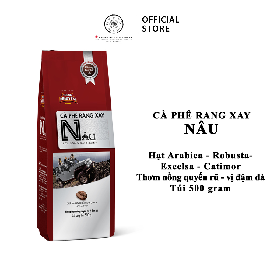 Trung Nguyên Legend - Cà phê rang xay Sức sống Nâu - Bịch 500gr