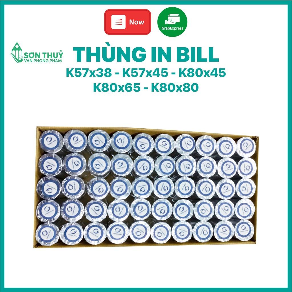 THÙNG Giấy in Bill K80x45, K80x65, K80x80, K57, K58, Giấy in Hóa Đơn 80mm, 57mm Giấy in Nhiệt 80mm