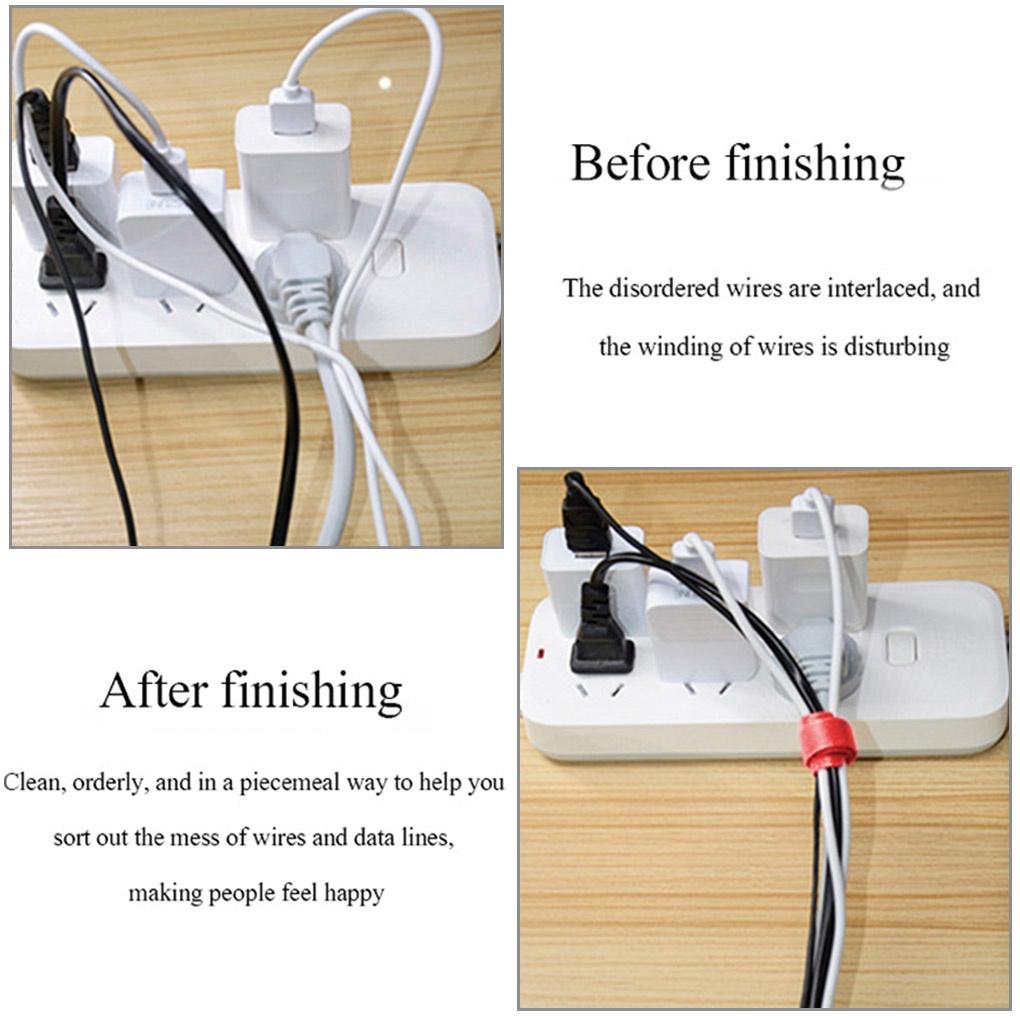 50Pcs Nylon Cable Ties Reusable Cords Organizer Cloth Data Wire Management Straps Fixing Bands【vollter1