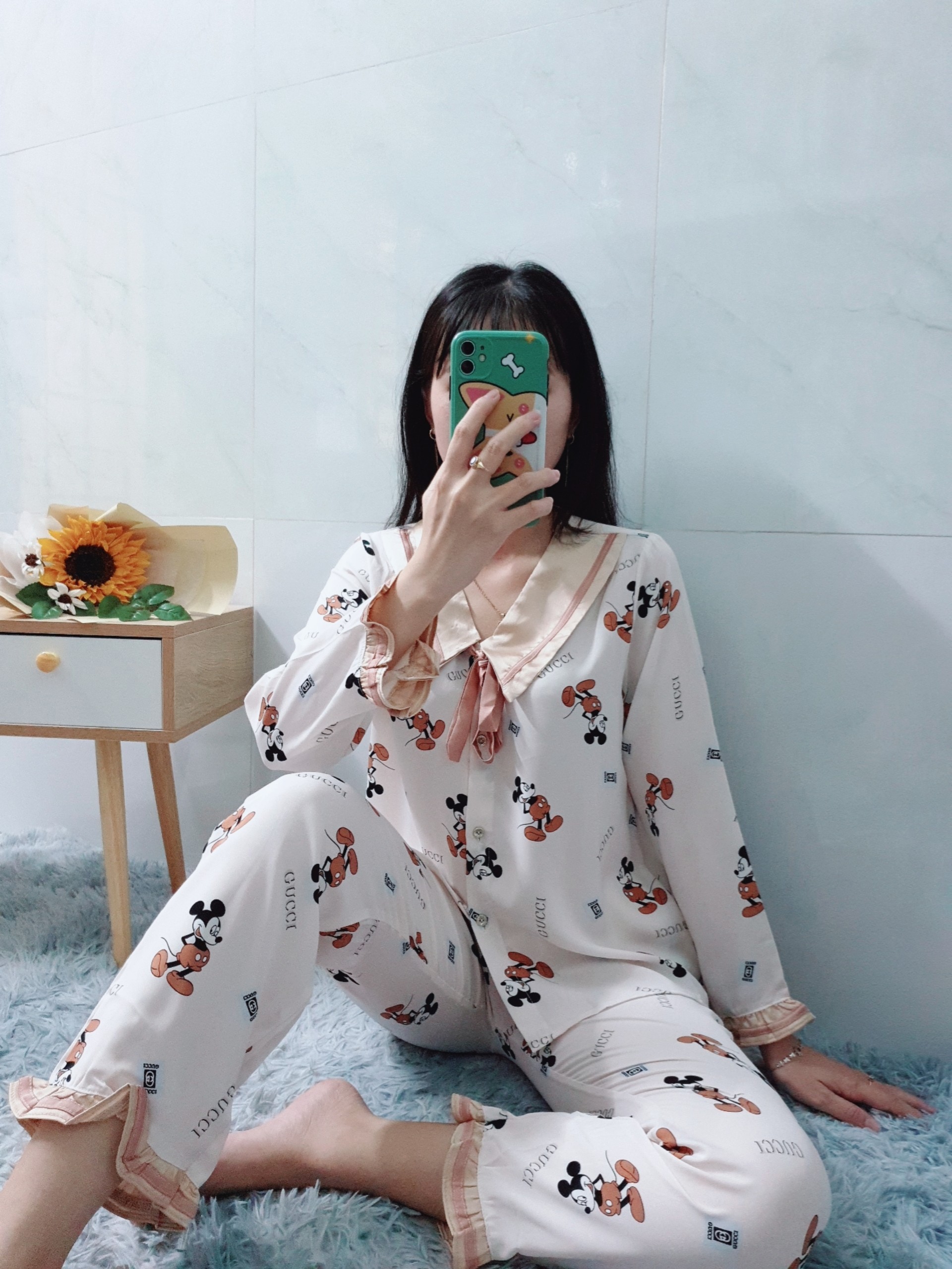 Đồ Bộ Pijama Mặc Nhà Nữ - Kiểu Dáng Dễ Thương, Sang Trọng - Vải Lụa Cao Cấp, Thoáng Mát, Mềm Mại