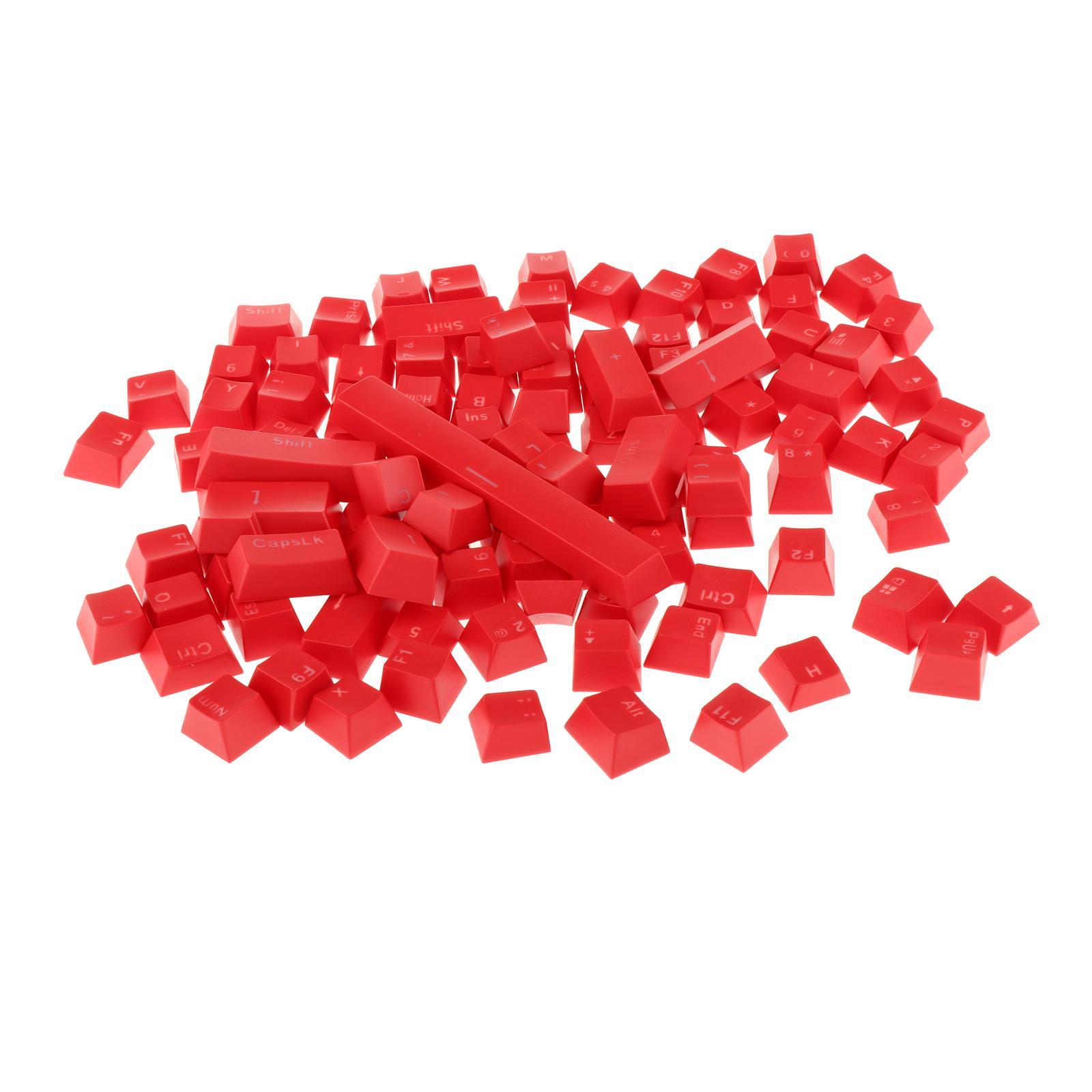 2pcs 108-Key Translucent Keycaps Key   for Mechanical Keyboard Red+White