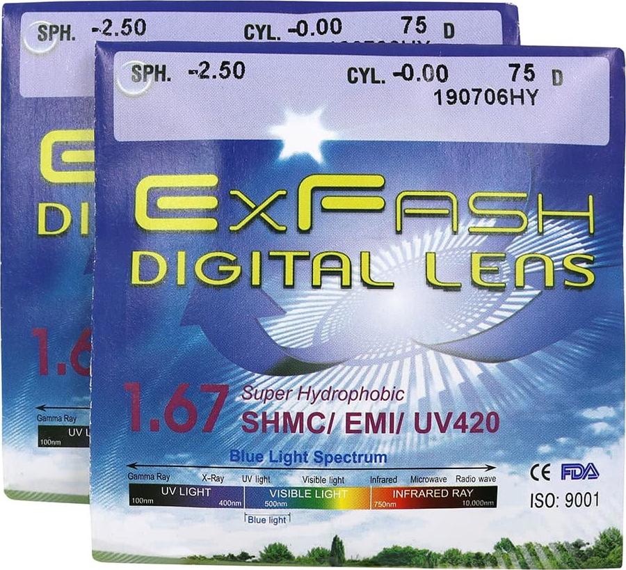 Tròng kính cận EXFASH DIGITIAL LENS 1.67 SHMC 420UV (1 miếng)