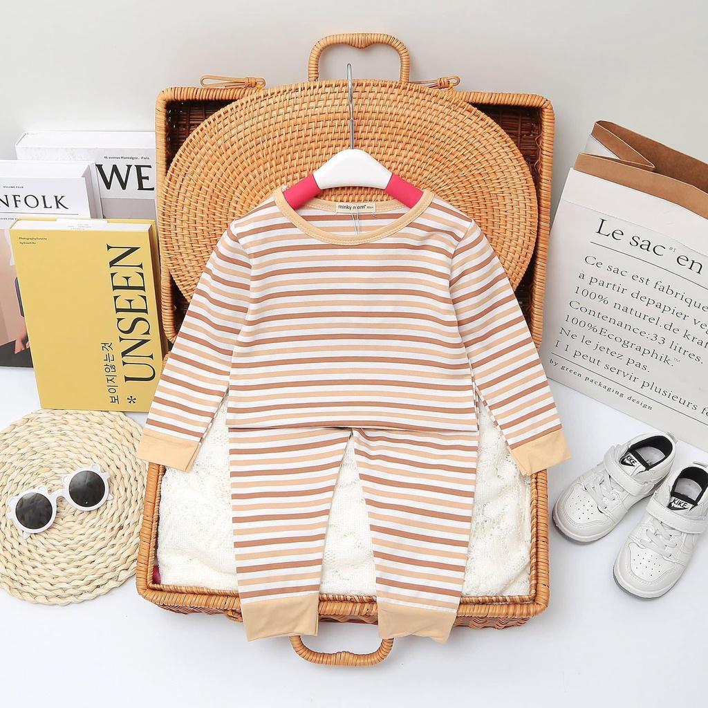 Bộ dài sọc ngang phối bo cho bé gái, bé trai