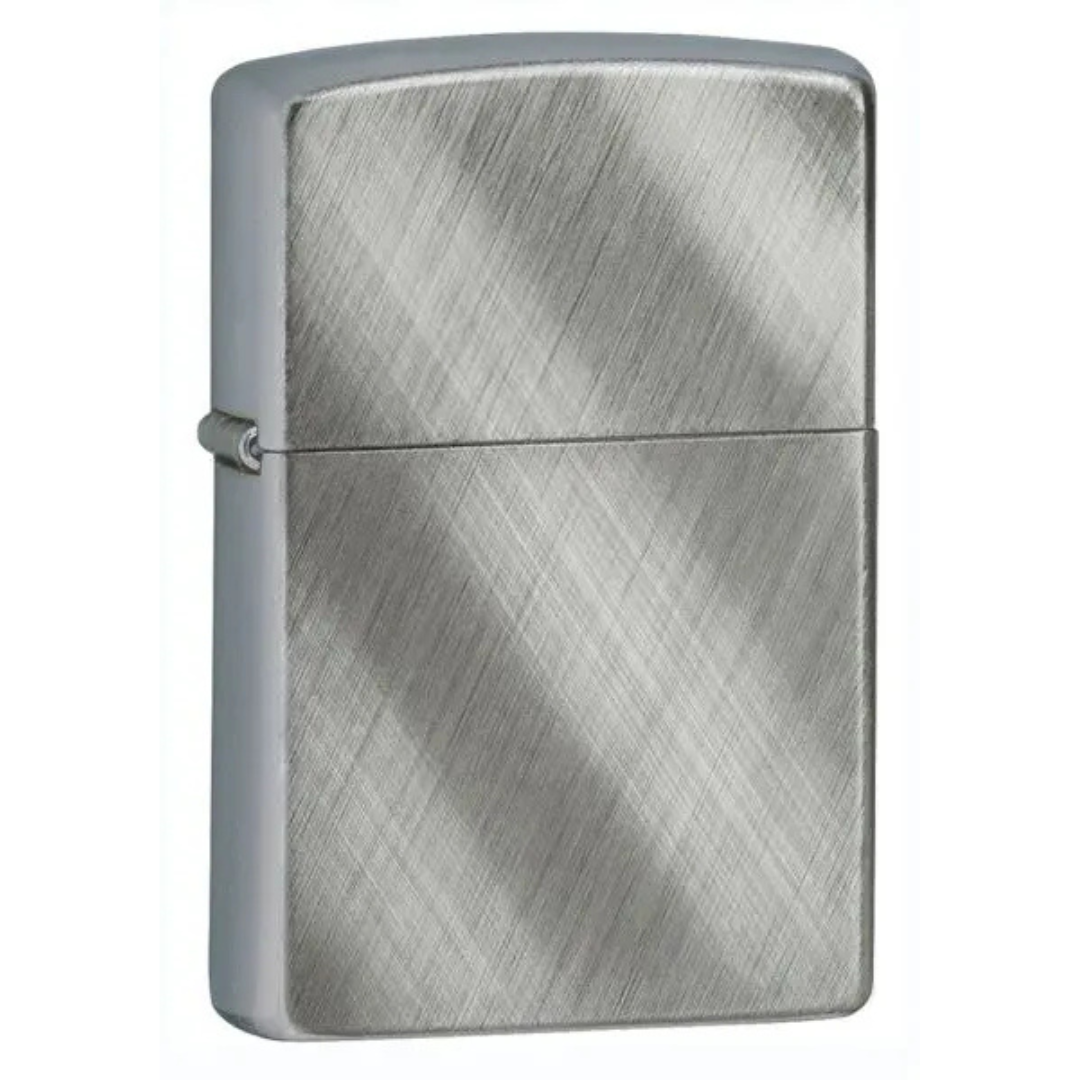 Bật Lửa Zippo Classic Diagonal Weave Chính Hãng - Zippo Chải Xước Chéo Chrome Bạc Cao Cấp