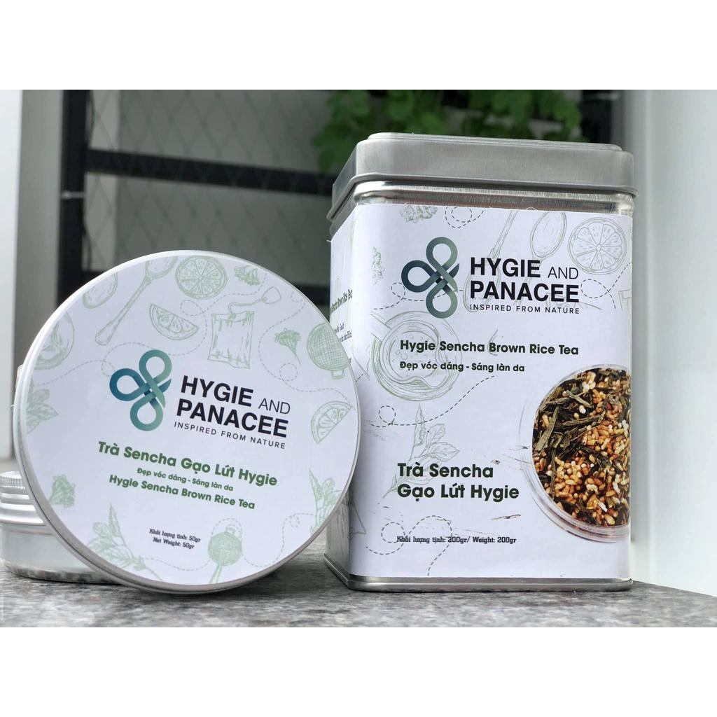 Trà sencha gạo lứt Hygie hộp thiếc 200g - tiện lợi, thơm ngon, hỗ trợ tiêu hóa, tốt cho người mỡ máu
