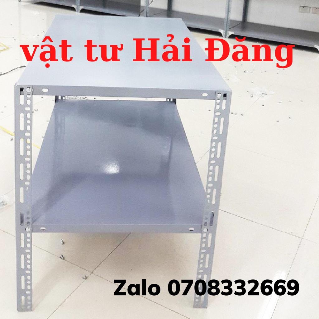 Kệ sắt v lỗ 2 tầng,cao 80cm - 100cm