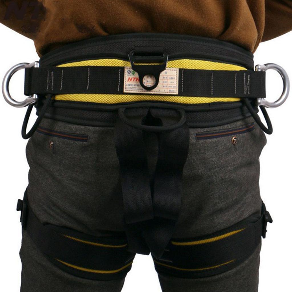 Climbing Harness, Safe Seat Belts Half Body Guide Harness for Mountaineering Tree Climbing Outdoor Training Caving Rock Climbing Rappelling Equip