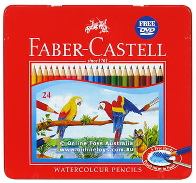 Faber-Castell-Chì Màu Nước Rl Ws Parrot-24 Màu Dài (Hộp Thiếc)