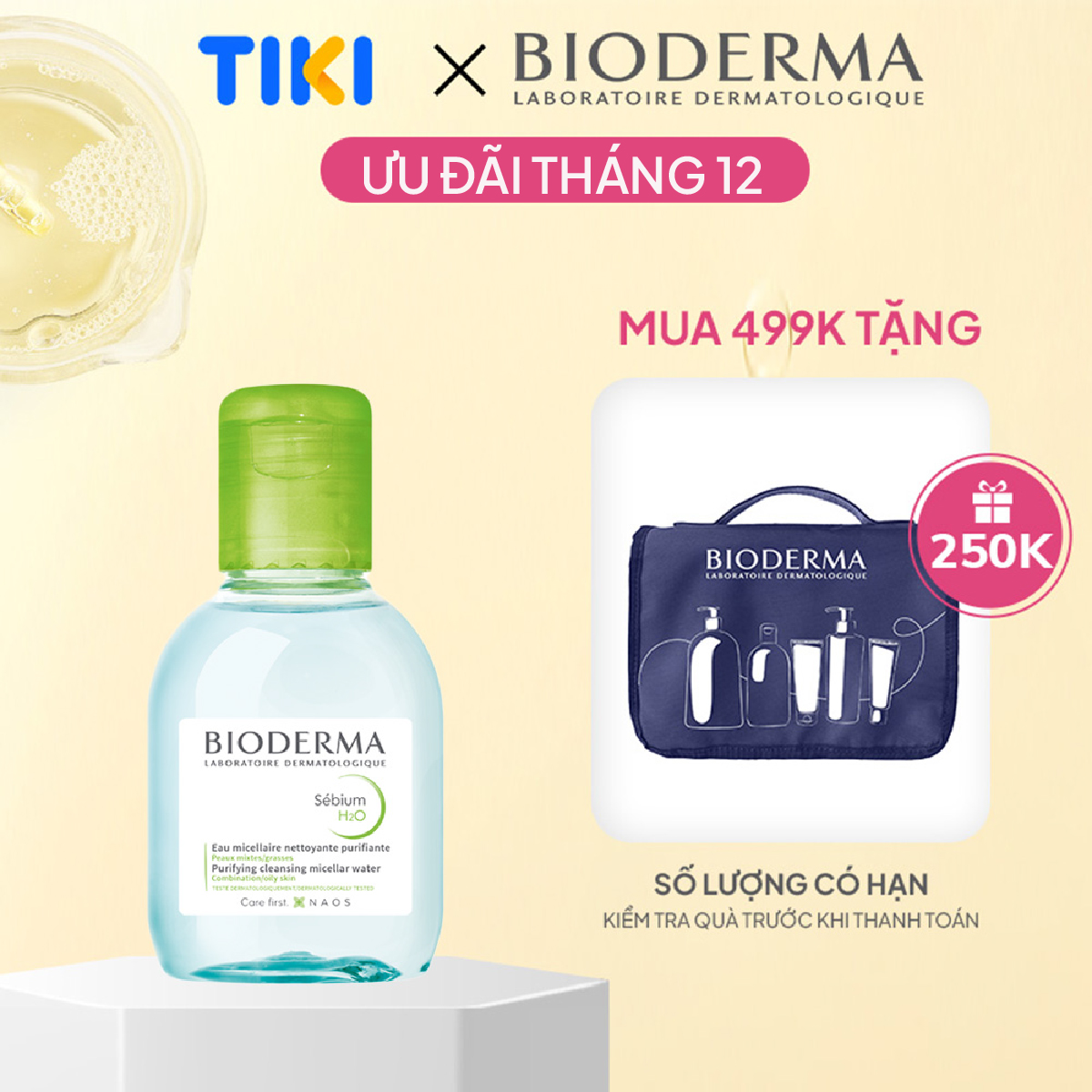 Nước Tẩy Trang Công Nghệ Micella Bioderma Sebium H2O - 100Ml