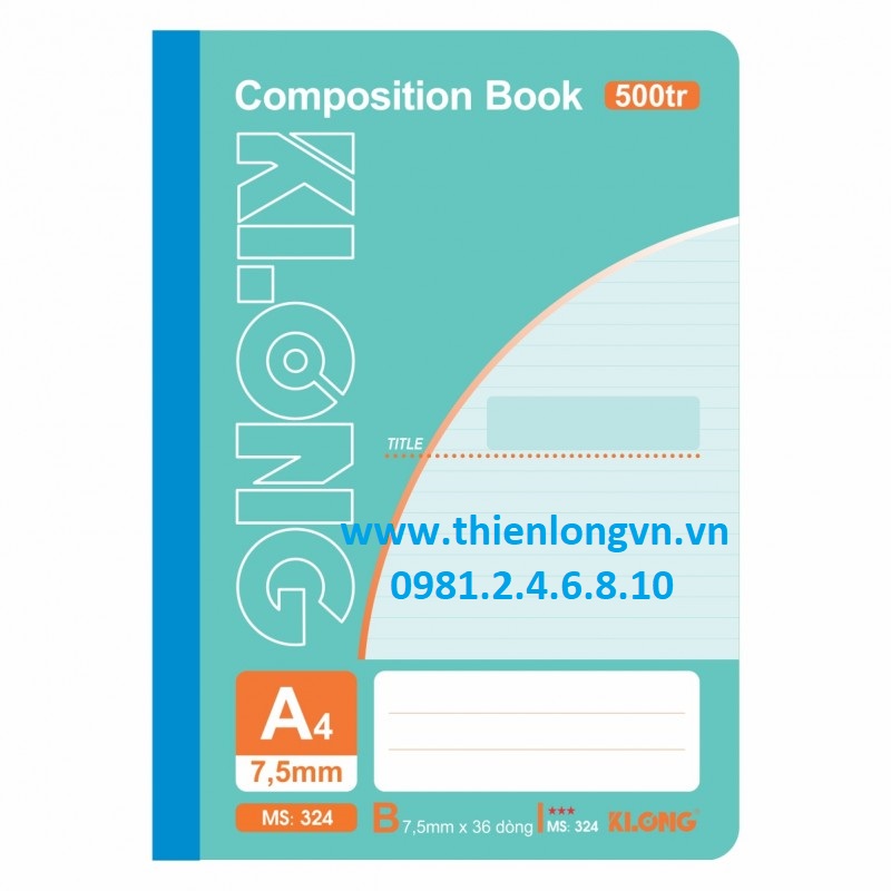 Sổ may dán gáy A4 – 500 trang Klong 324 xanh ngọc Sổ may dán gáy A4 – 500 trang Klong 324 xanh ngọc
