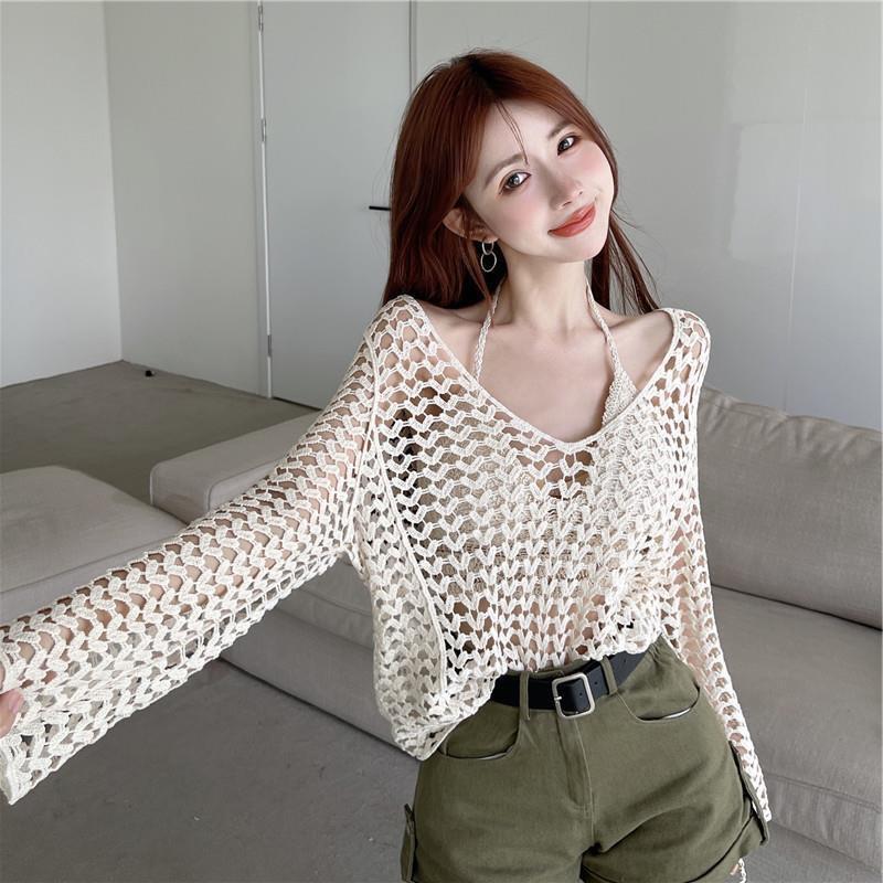 Áo bra len móc bikini đi biển đồ bơi mùa hè 2023