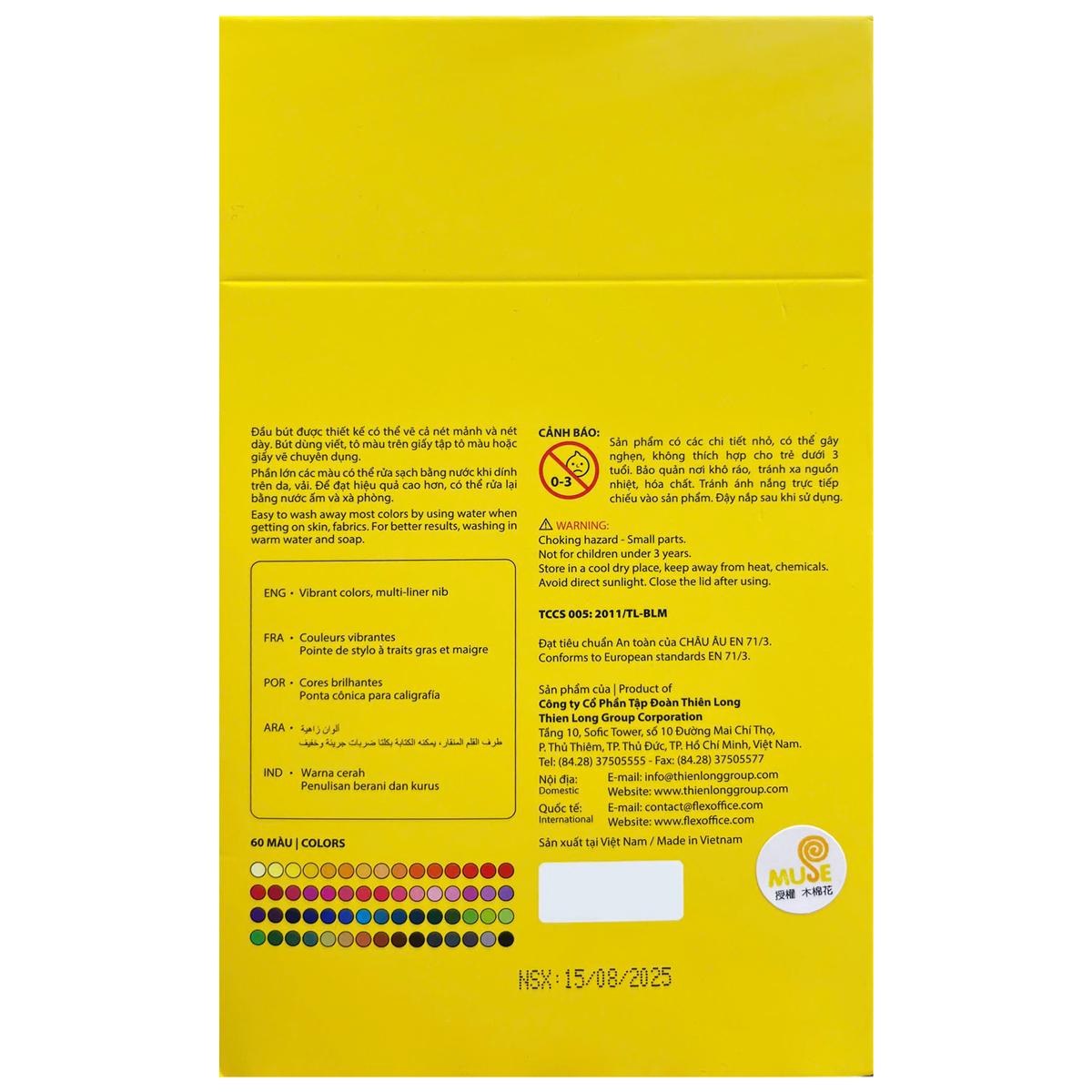Hộp 60 Bút Lông Màu Rửa Được Washable Fiber Pen - Colokit SWM-C013/DS