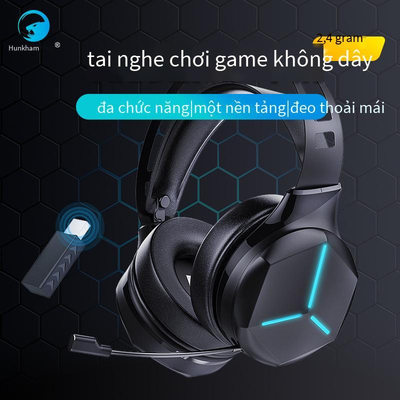 Tai nghe không dây chơi game chế độ kép Bluetooth 2.4G thuận lợi nhất chế độ tất cả trong một Đèn RGB đầy màu sắc tai nghe chơi game không dây