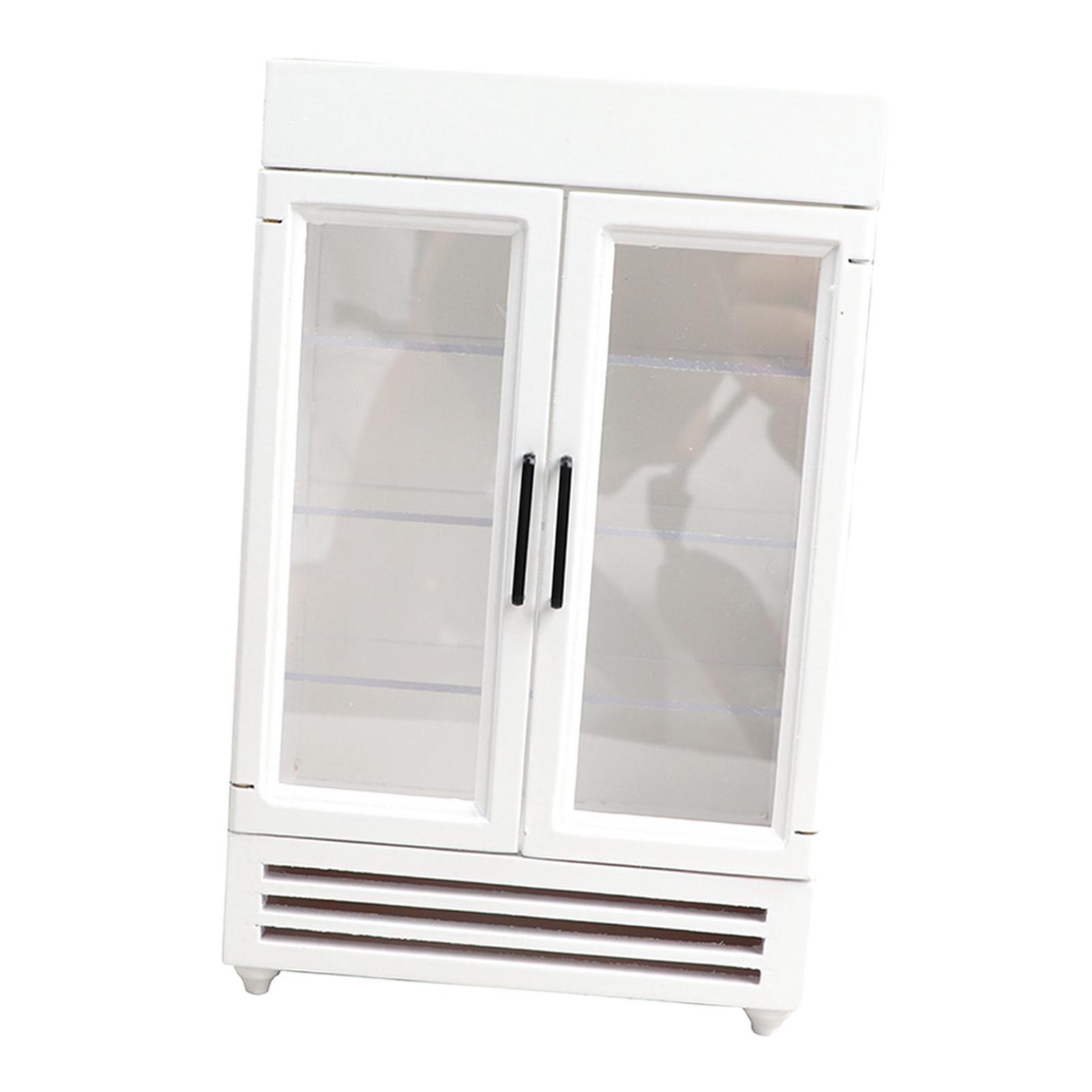 Mini 1/12 Dollhouse Refrigerator Freezer Wooden Furniture for Kids Children