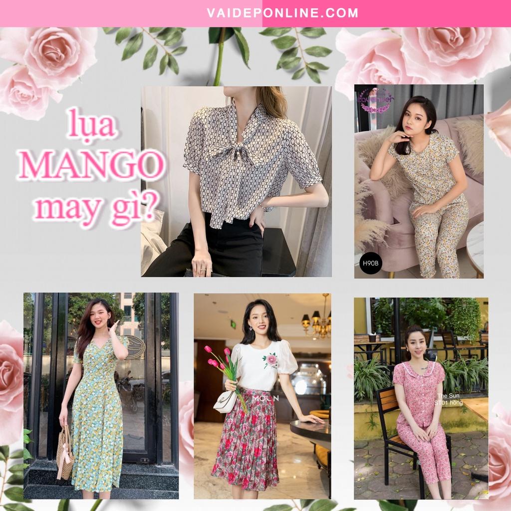 Vải lụa Mango may đầm váy áo kiểu bộ MG1735