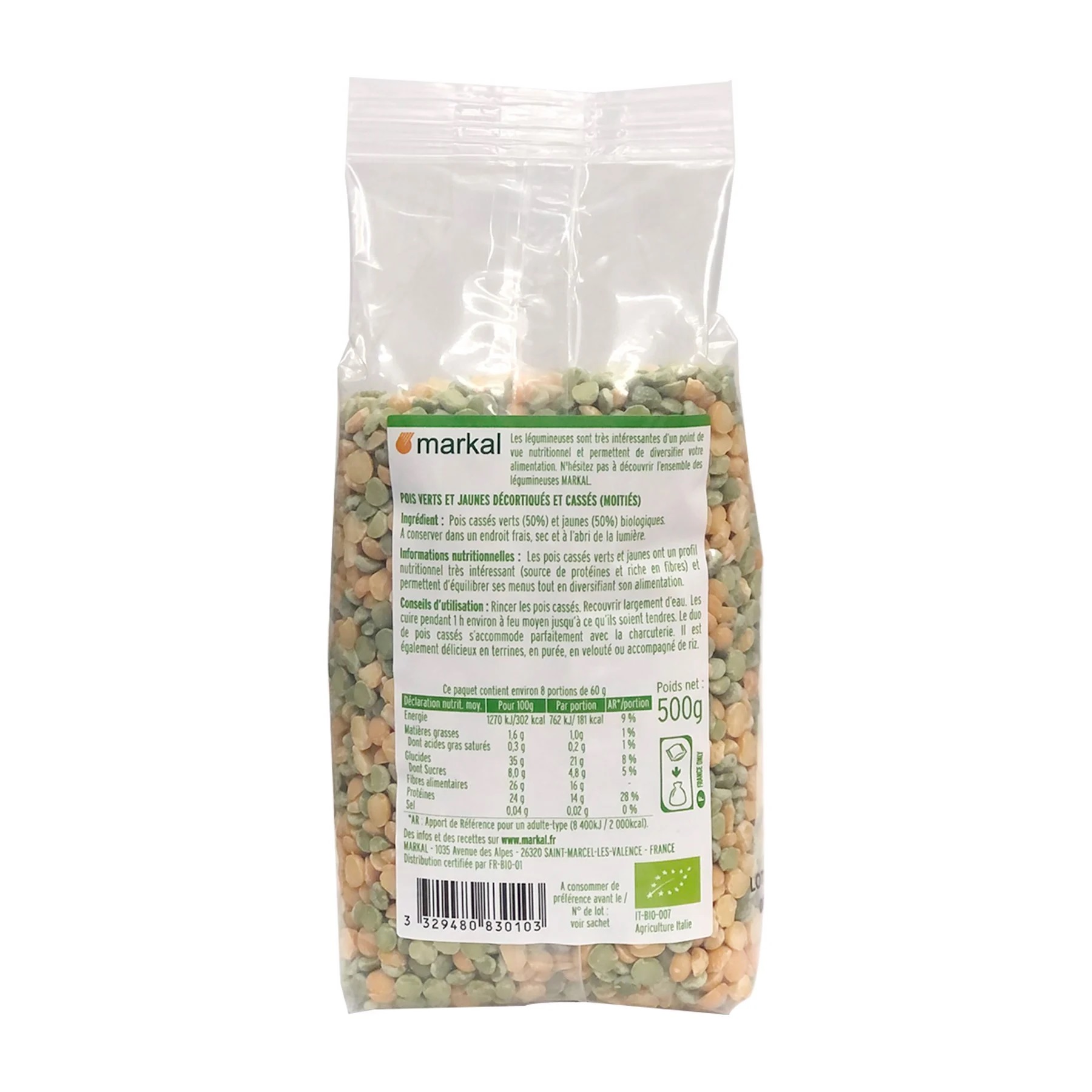 Đậu Hà Lan hữu cơ Markal Duo Peas 500g