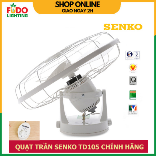 Quạt trần đảo Sothing Senko TD105, Công suất 47w, quay đảo 360 độ- Hàng chính hãng