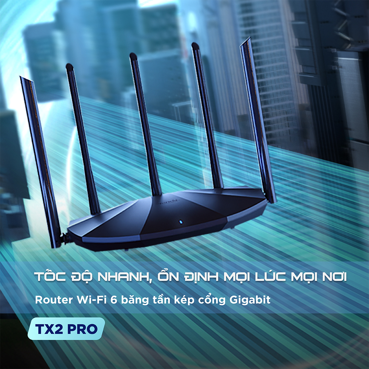 Tenda Thiết bị phát Wifi TX2 Pro Chuẩn Wifi 6 AX1500Mbps - Hàng chính hãng