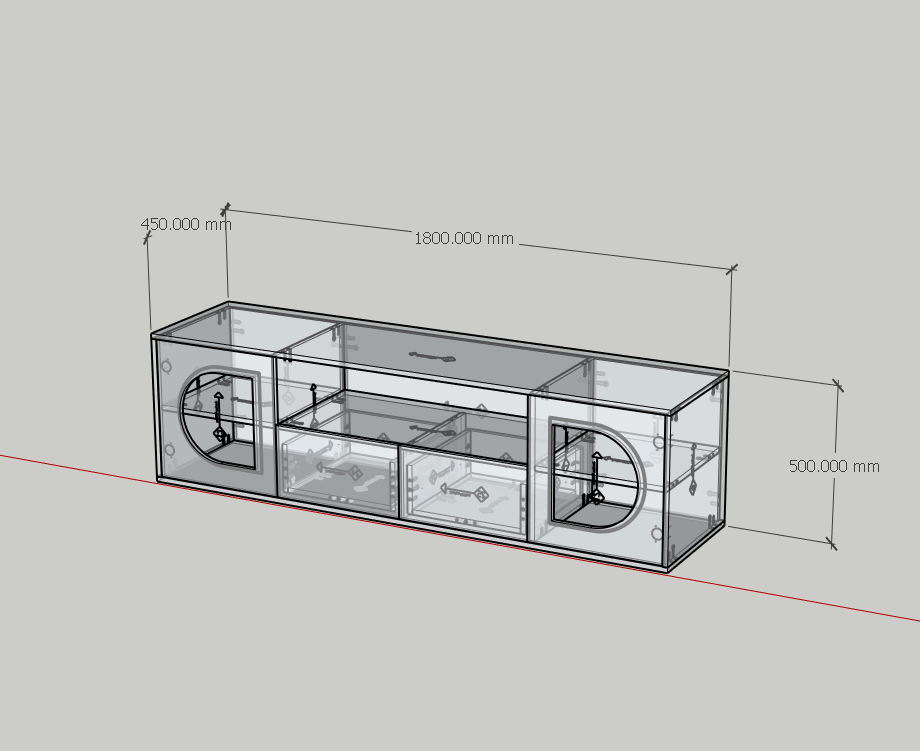 HAPPY FURNITURE , Kệ TV 2 cửa mở 2 ngăn kéo - MAY , KTV_094 , 180cm x 45cm x 50cm DxRxC