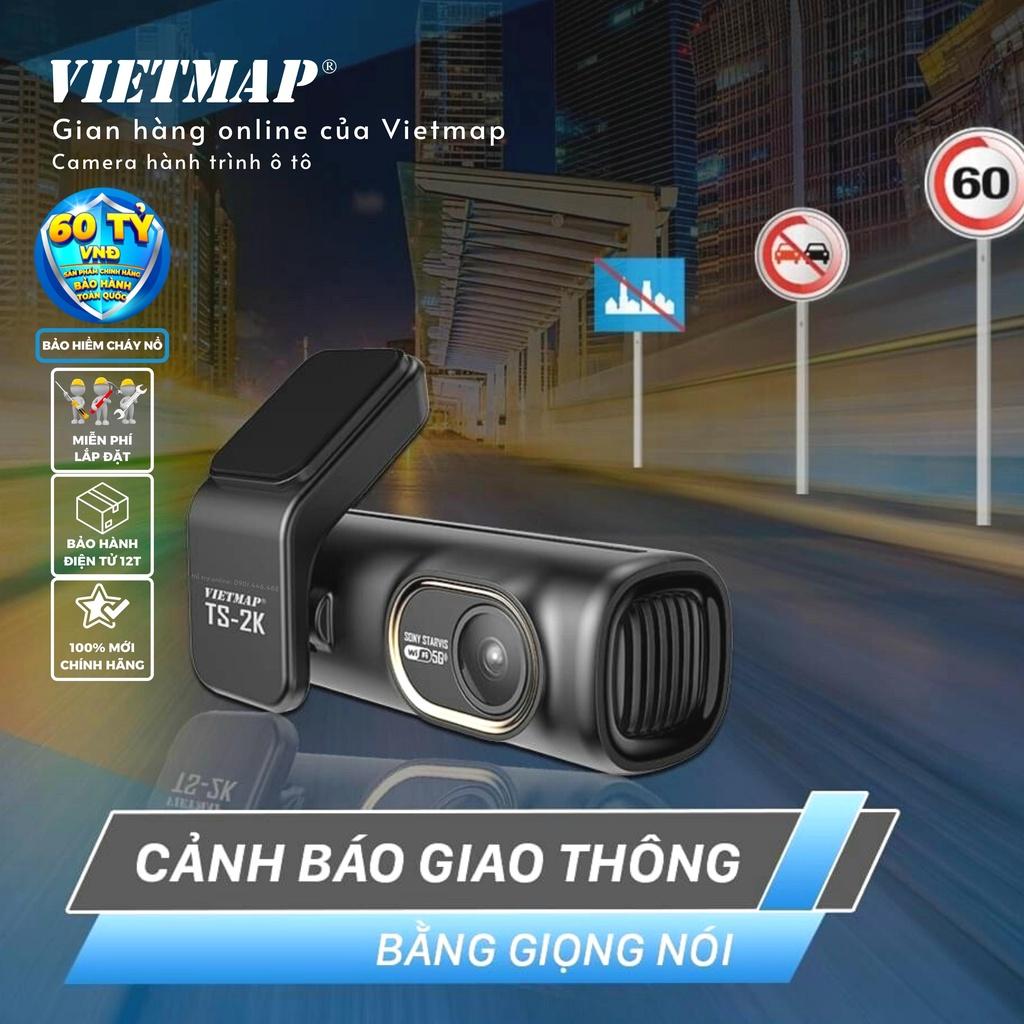 Camera hành trình Vietmap TS-2K - Cảnh báo giao thông bằng giọng nói-Ghi hình 2K - Hàng Chính Hãng