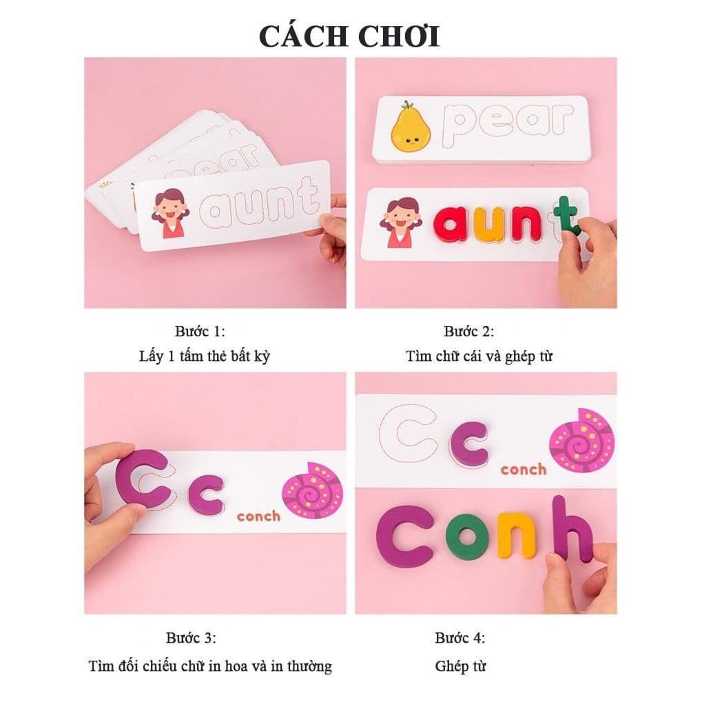 Spelling Game - Học Đánh Vần Chữ Cái Tiếng Anh Bộ Thẻ Học Ghép Chữ Bằng Gỗ Phiên Bản Mới Nhất