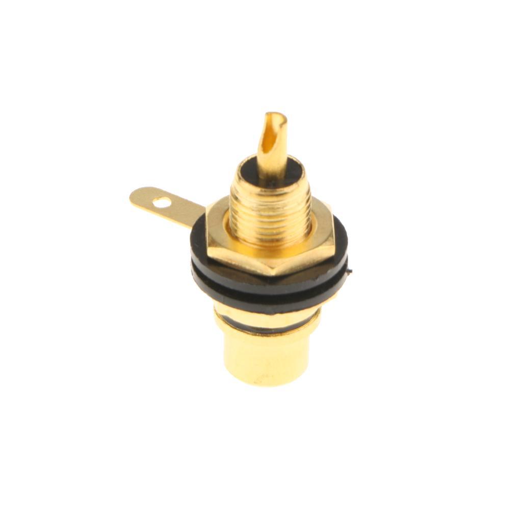 2Pcs RCA Jack Plug Socket Audio Video Female Cable Connectors Adapter -Black