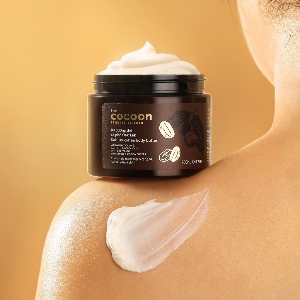 Bơ Dưỡng Thể Cocoon Cà Phê Đắk Lắk 200ml - Dưỡng ẩm toàn thân - Cocoon Dak Lak Coffee Body Butter