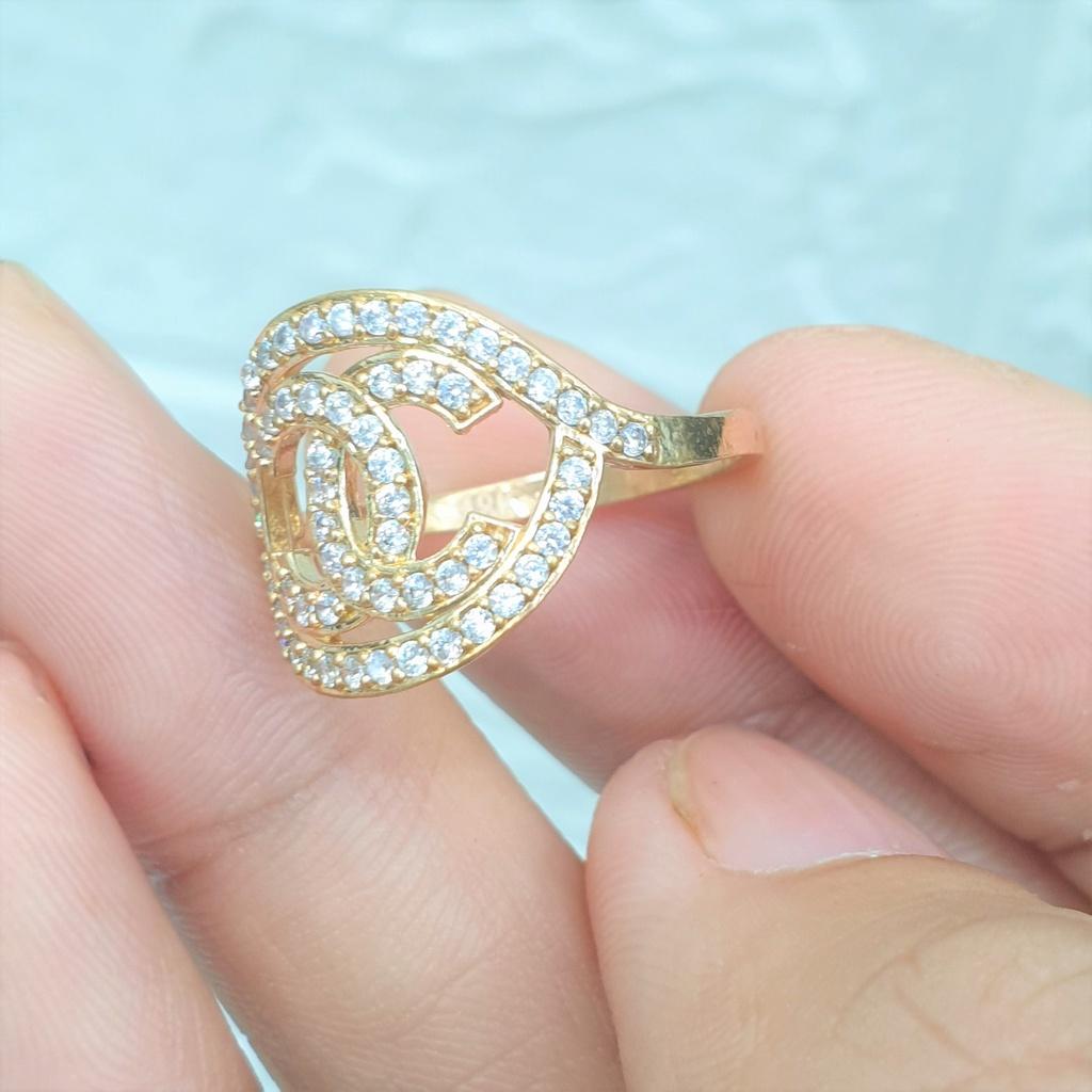 Nhẫn Đính Xoàn Dáng Tròn Cao Cấp- Nhẫn nữ dùng lâu dài tắm rửa thoải mái không phai