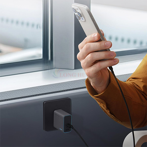 Cốc sạc Cuktech GaN 1USB 2Type-C 65W AD653C- Hàng chính hãng