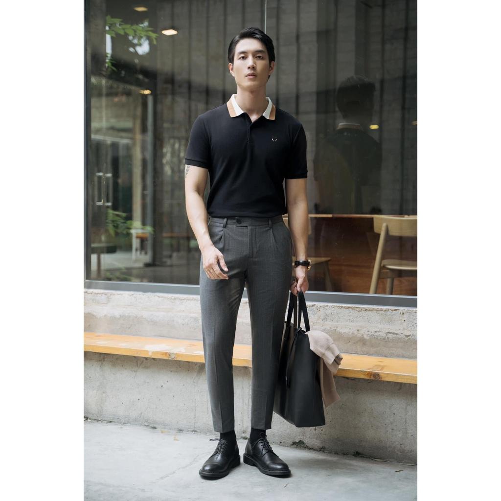 Áo thun POLO nam DF phối bo cổ thêu logo PLDF | LASTORE MENSWEAR