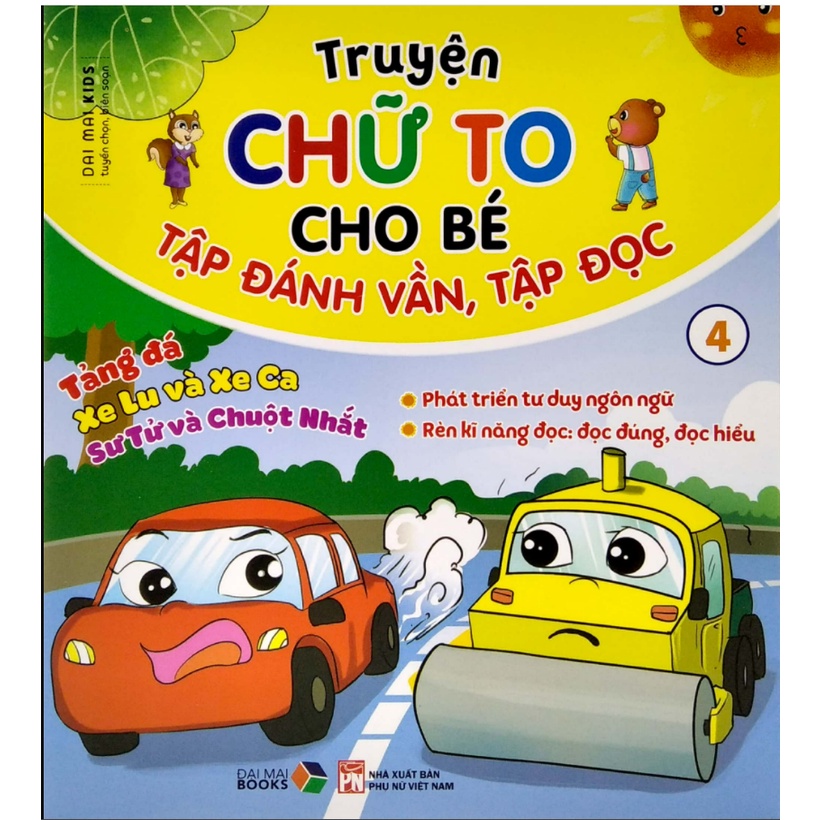 Combo 6 cuốn Truyện chữ to cho bé Tập đánh vần tập đọc