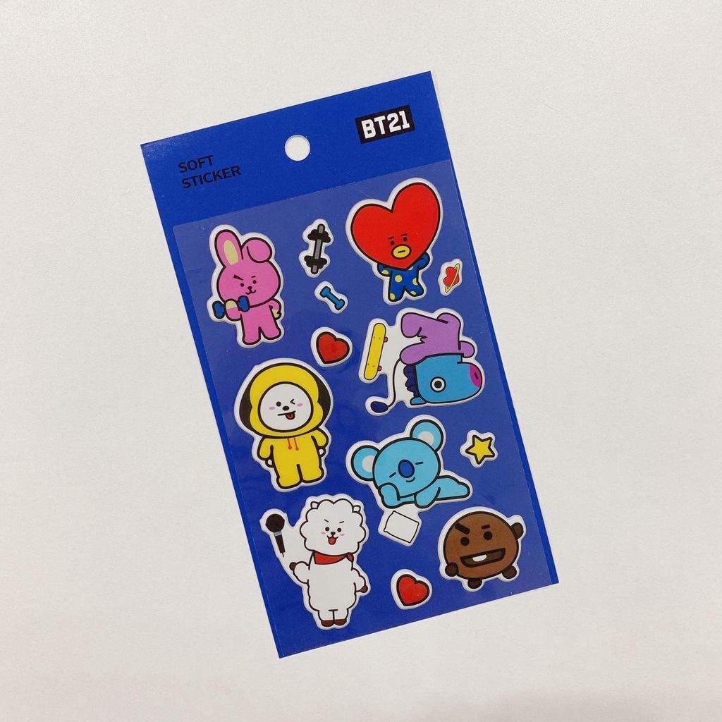 Tấm Sticker BT21 Dễ Thương - Hình Dán BTS