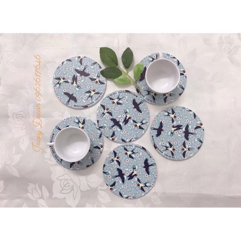 Miếng LÓT CỐC hoạ tiết Vintage, CHỐNG THẤM NƯỚC, SIÊU BỀN - Hàng Đẹp