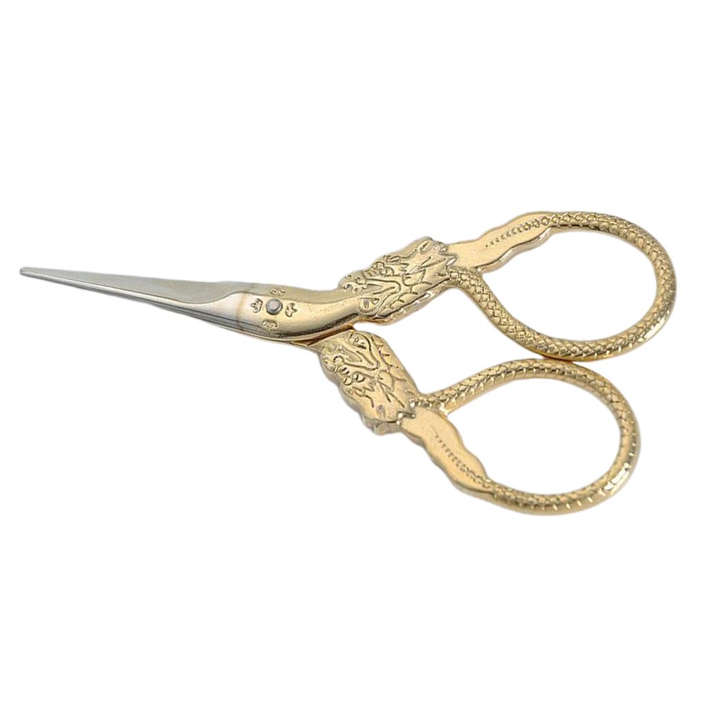 Vintage Dragon Pattern Sewing Scissors Trimming Dressmaking Shears Cross Stitch Stainless Steel Tailor Scissors for Sewing Embroidery Fabric