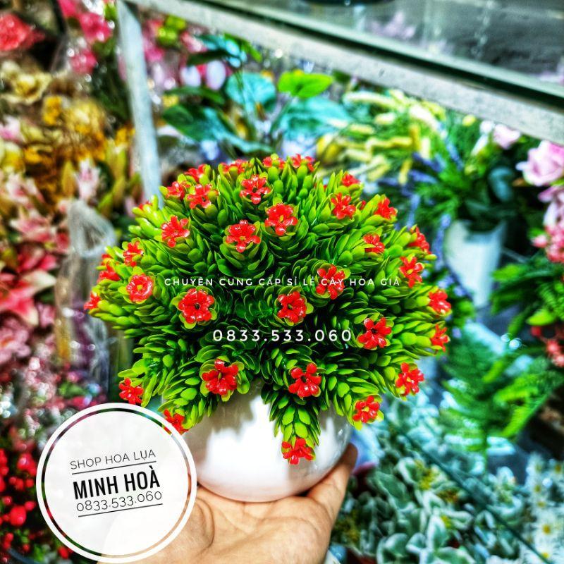 Chậu Hoa Gỉa Mini Trang Trí Bàn Học, bàn Làm Việc, văn phòng. Kích thước 15 cm * 17 cm. Đã kèm chậu. Hàng có sẵn