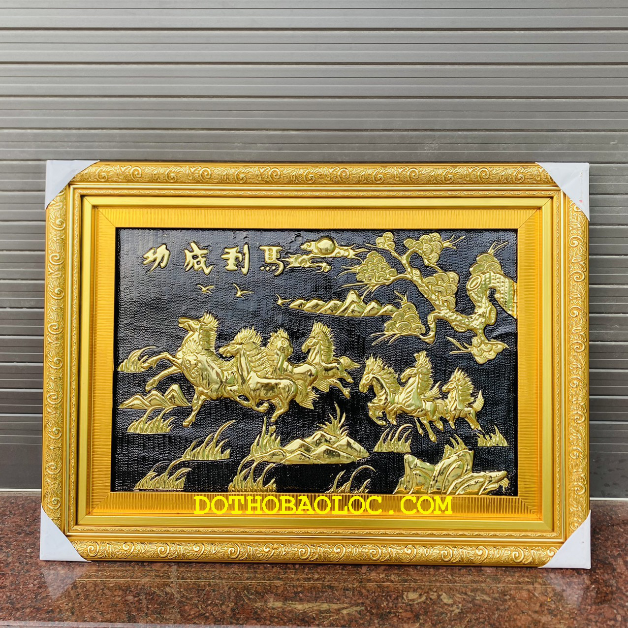 Tranh Mã Đáo Thành Công Bằng Đồng Cao 55x75cm