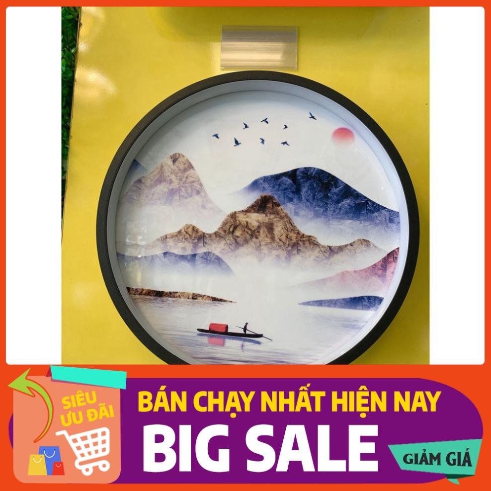 Đèn tranh gắn tường led 5d _3 chế độ sáng trang trí phòng khách phòng ngủ hình tròn đường kính 30cm_Tranh led nghệ thuật