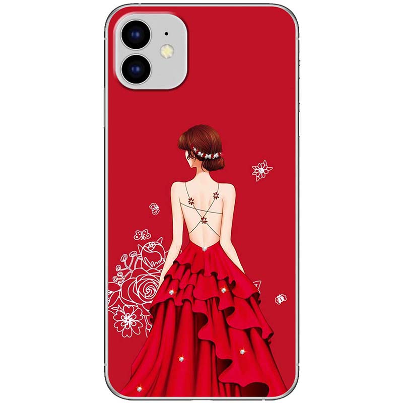 Ốp lưng dành cho iPhone 11 mẫu Cô gái váy đỏ áo dây