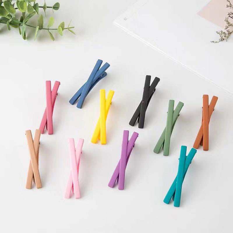 Set 5 Kẹp Tóc Chữ X, Kẹp Tóc Mái Đa Sắc Màu Dễ Thương KT22