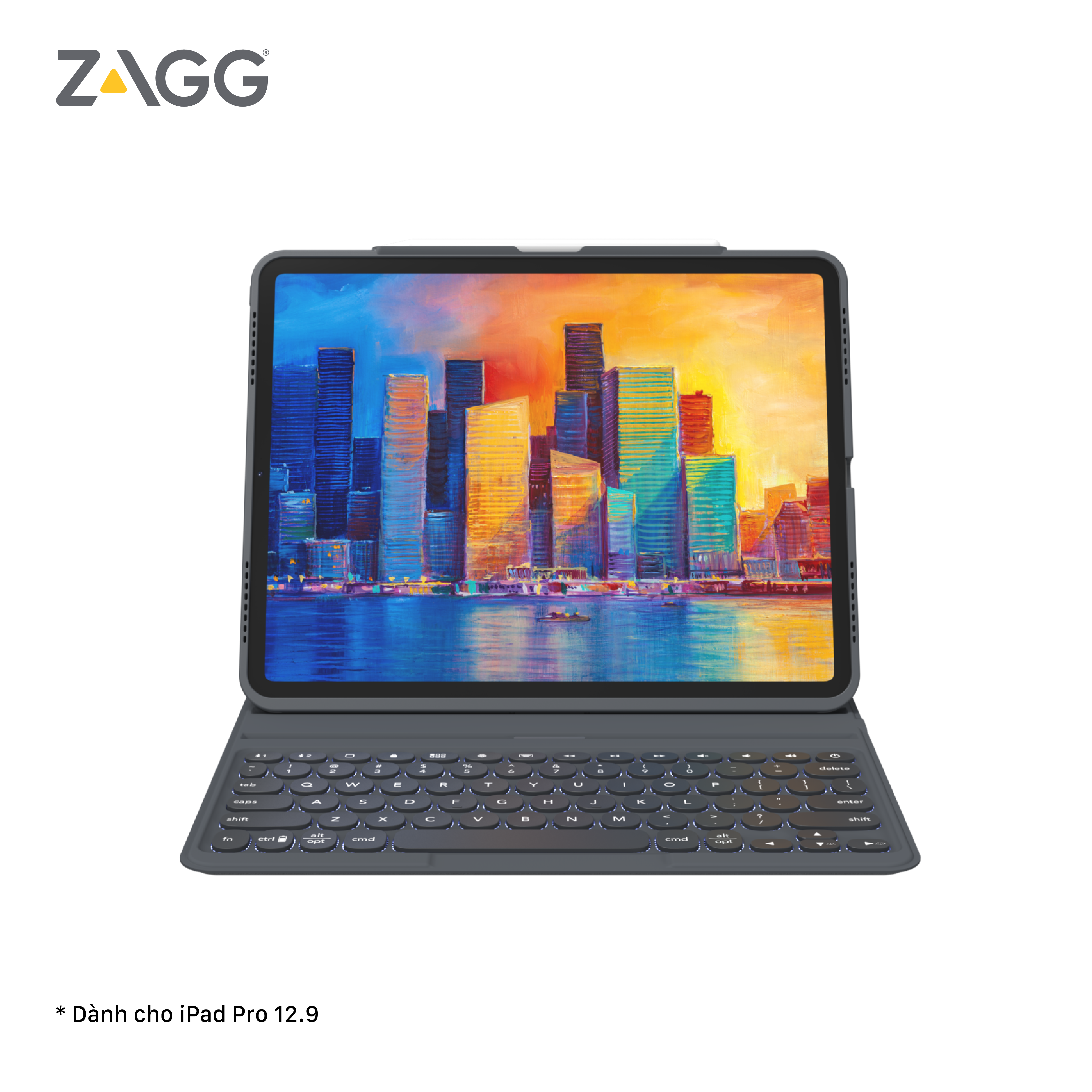 Ốp lưng kèm bàn phím ZAGG Pro Keys iPad Pro 12.9 inch - Hàng chính hãng