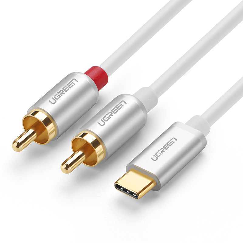 Cáp chuyển đổi USB type C sang 2 đầu hoa sen RCA mạ vàng cao cấp dài 1.5m UGREEN AV145 30735 - Hàng chính hãng