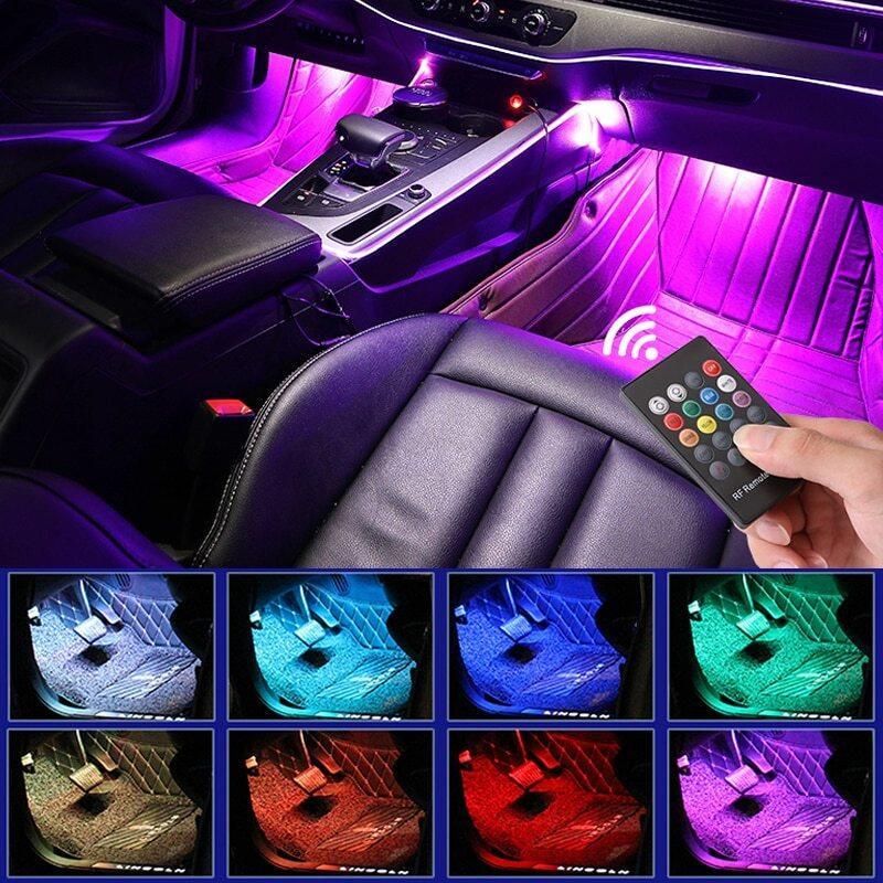 Bộ đèn led gầm ghế ô tô xe hơi cảm biến đổi màu theo nhạc, có điều khiển